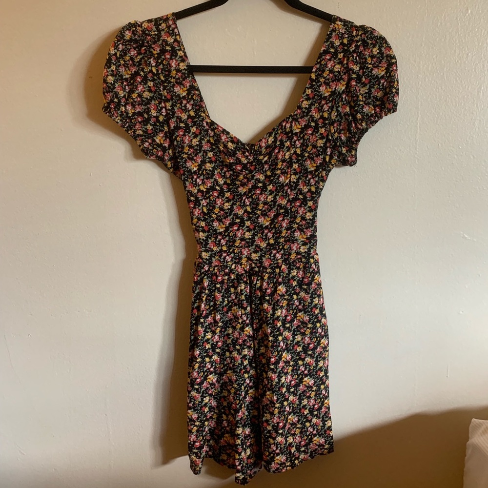 Black Floral Romper